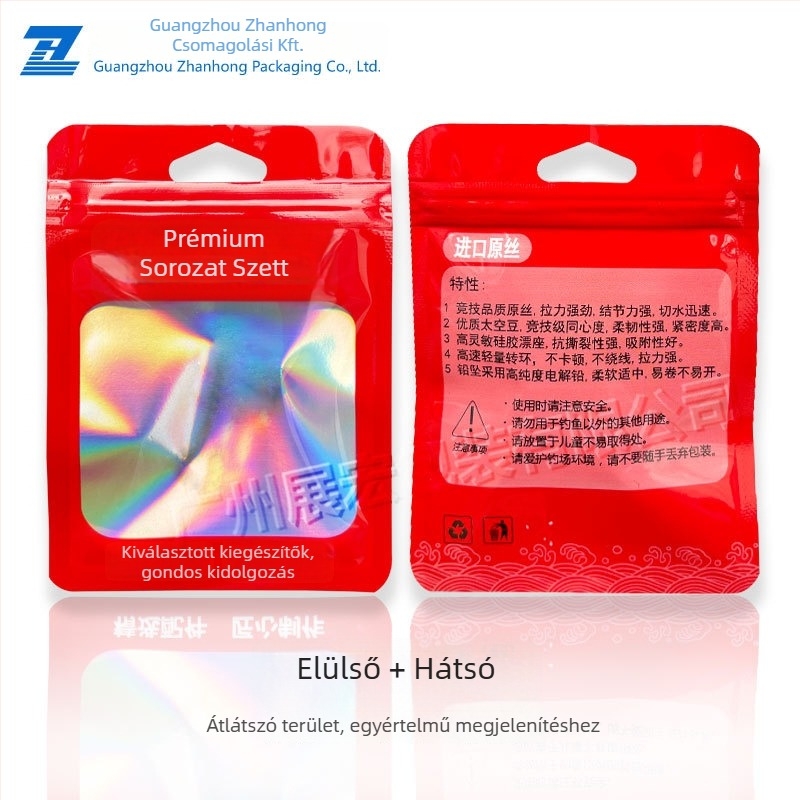 Horgászhorog csomagoló zacskó, átlátszó ZIP-zár, 3 cm zárás, új anyag, Guangzhou eredet