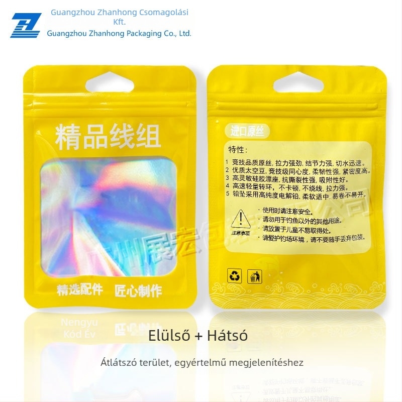 Horgászhorog csomagoló zacskó, átlátszó ZIP-zár, 3 cm zárás, új anyag, Guangzhou eredet