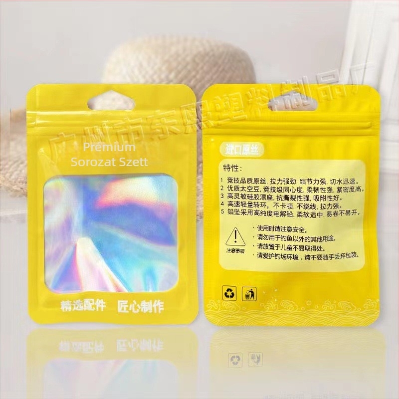 Horgászhorog csomagoló zacskó, átlátszó ZIP-zár, 3 cm zárás, új anyag, Guangzhou eredet