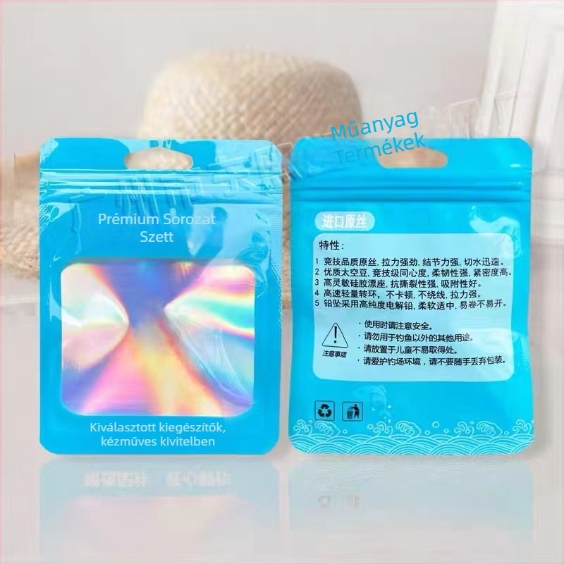 Horgászhorog csomagoló zacskó, átlátszó ZIP-zár, 3 cm zárás, új anyag, Guangzhou eredet