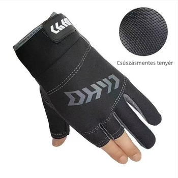 Háromujjú horgász kesztyű, rugalmas és lélegző, csúszásmentes fogás, nylon/poliészter, Hongyang