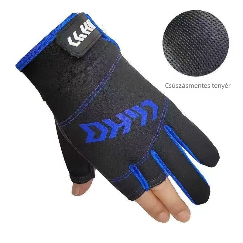 Háromujjú horgász kesztyű, rugalmas és lélegző, csúszásmentes fogás, nylon/poliészter, Hongyang