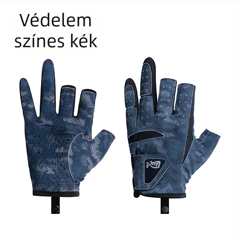 Háromujjas horgász kesztyű kültérre – Csúszásmentes, UV védelem, Meleg, Légáteresztő (anyag: laxieli)