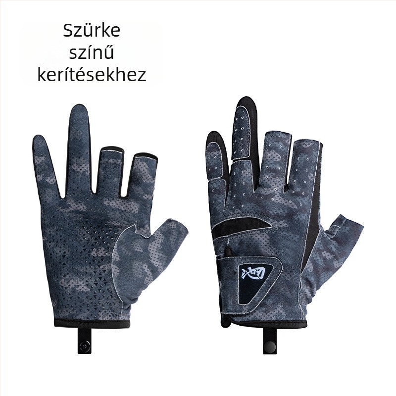 Háromujjas horgász kesztyű kültérre – Csúszásmentes, UV védelem, Meleg, Légáteresztő (anyag: laxieli)