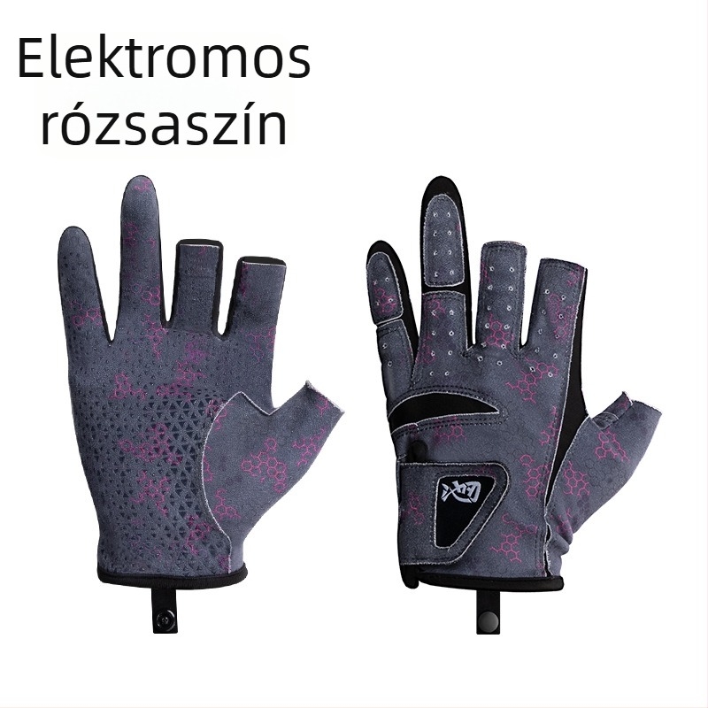 Háromujjas horgász kesztyű kültérre – Csúszásmentes, UV védelem, Meleg, Légáteresztő (anyag: laxieli)