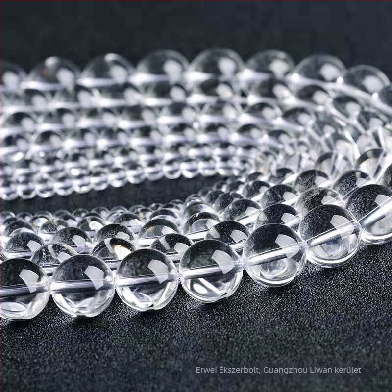 Természetes fehér kristály gyöngyök, 4 mm, kör alakú, polírozott, félkész DIY ékszer alkatrészek