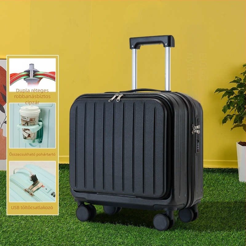 Kabinbeli poggyász; PVC test; zip nyitás; USB port; lopás elleni védelem; modell 716