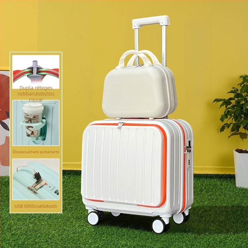 Kabinbeli poggyász; PVC test; zip nyitás; USB port; lopás elleni védelem; modell 716