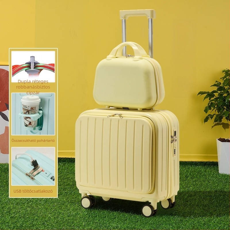 Kabinbeli poggyász; PVC test; zip nyitás; USB port; lopás elleni védelem; modell 716