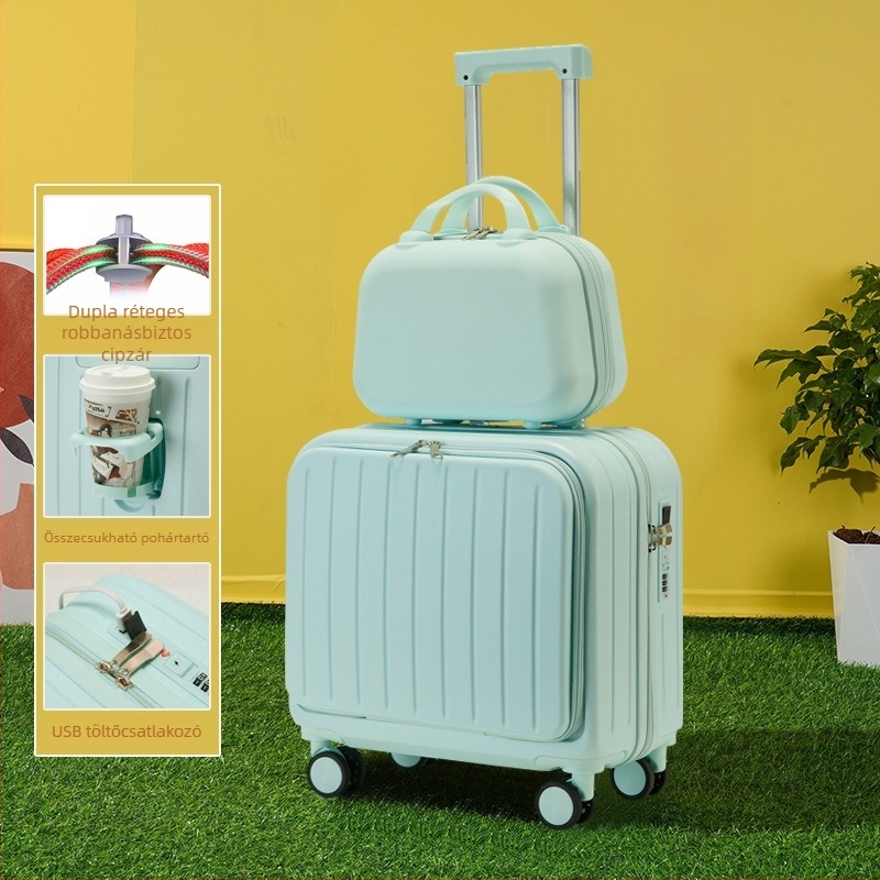 Kabinbeli poggyász; PVC test; zip nyitás; USB port; lopás elleni védelem; modell 716
