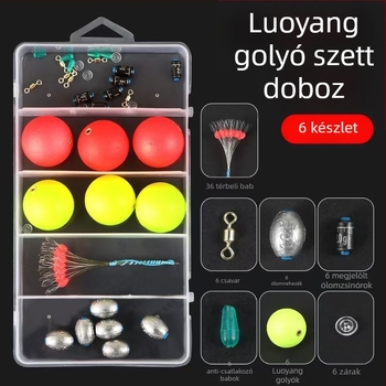 Taoyu cat Horgász úszó készlet habos úszókkal, réz gyűrűkkel és ólom súlyokkal dobozban