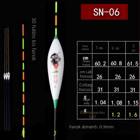 60 cm könnyű nano úszó édesvízi horgászathoz, rendkívül érzékeny