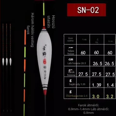 60 cm könnyű nano úszó édesvízi horgászathoz, rendkívül érzékeny