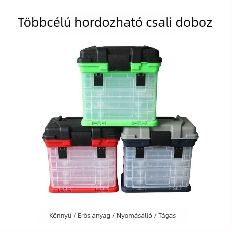 Water Devil Fish ABS hordozható 4 rekeszes fülke műcsalik tárolására tengeri horgászathoz