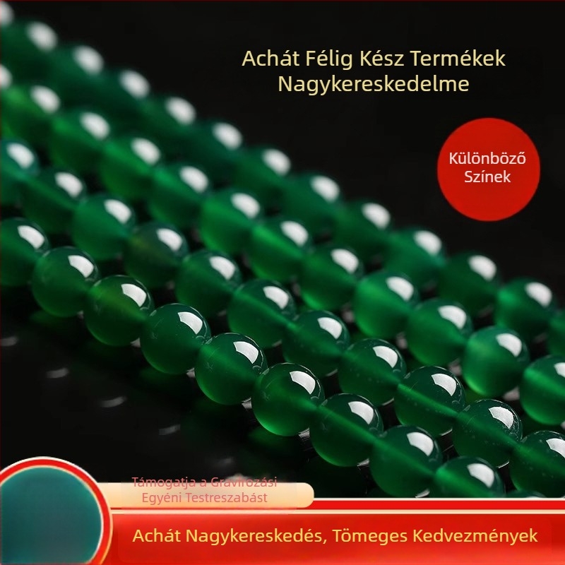 Természetes 7A zöld achát gyöngyök DIY ékszerekhez: 6 mm kerek gyöngyök karkötőkhöz és nyakláncokhoz