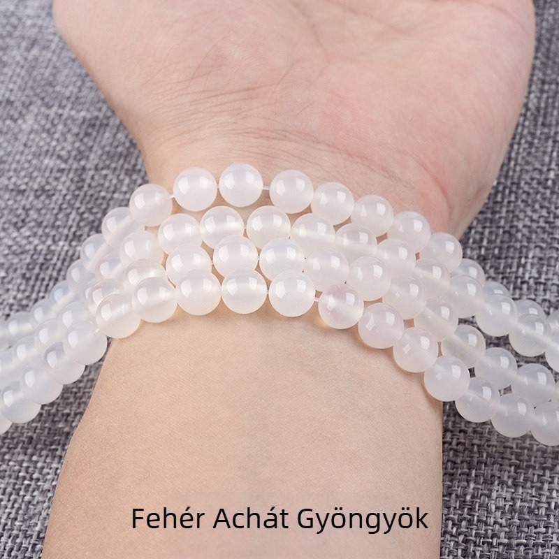 Természetes 7A zöld achát gyöngyök DIY ékszerekhez: 6 mm kerek gyöngyök karkötőkhöz és nyakláncokhoz