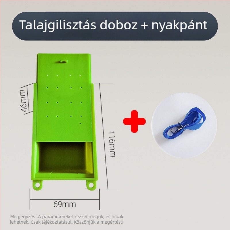 Hordozható földigiliszta csali doboz, műanyagból, nyakpánttal, OEM elérhető