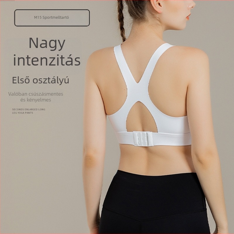 Magas intenzitású sportmelltartó Mold Cup, 3/4 kosár, rögzített kettős vállpántok, fő anyag: nylon, bélés: poliészter