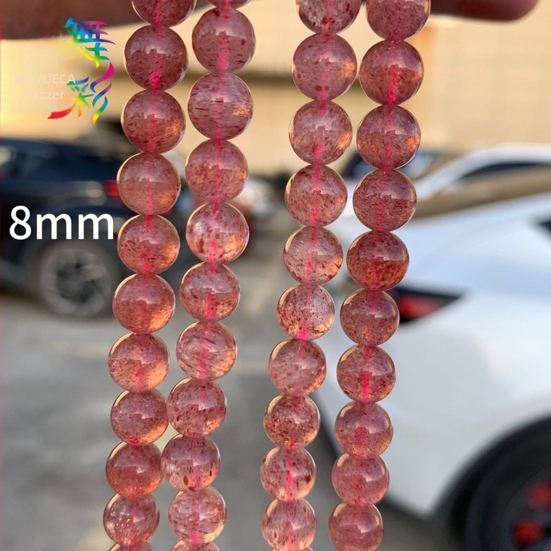 DIY eper kristály gyöngy karkötő, polírozott kristálygyöngyök, hossz kb. 39 cm, eper minta