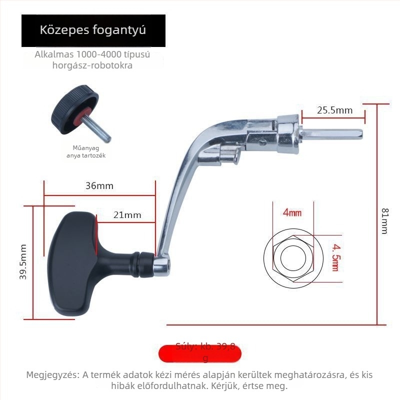 Hui Fishing Fém fogantyú orsóhoz – kompatibilis spinning orsókkal