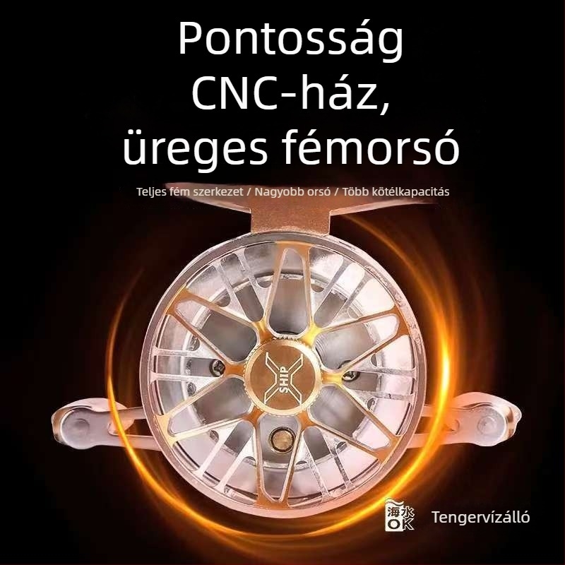 Nabe raftos horgászorsó, teljes fém testtel, digitális kijelző, egy gombnyomásos lassú süllyedés és automatikus damilrendezés