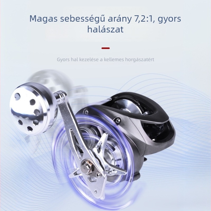 Teljesen fémes tengeri horgászorsó hajóhoz, lassú forgású, egykaros, nagy orsó műcsalikhoz