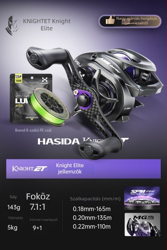 Hasda Knight Elite horgászorsó – Hosszú hatótáv, Ultra könnyű, Alumínium-magnézium ötvözet