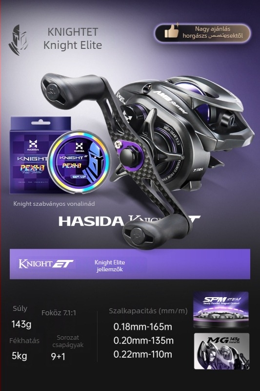 Hasda Knight Elite horgászorsó – Hosszú hatótáv, Ultra könnyű, Alumínium-magnézium ötvözet