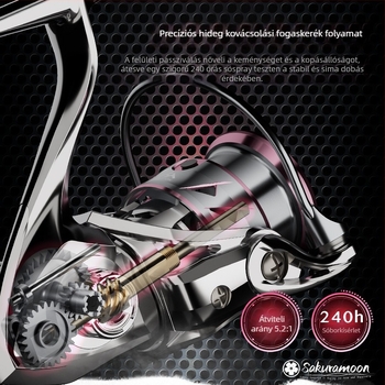 Haodun 121 g szénszálas mikro pergetőorsó, 5,2:1 áttétel, elektroplatált felület