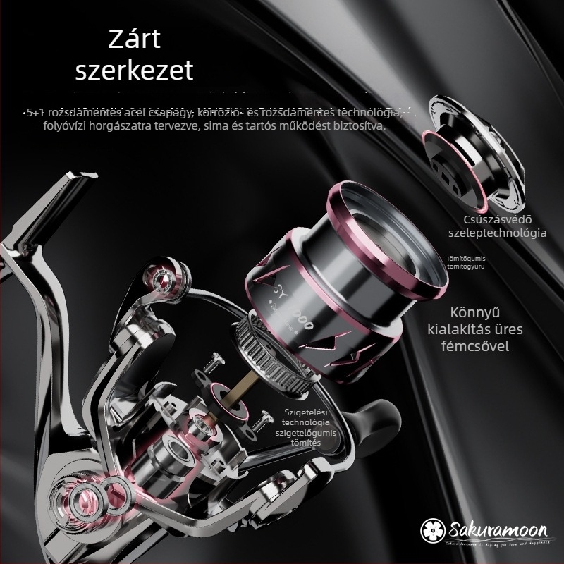 Haodun 121 g szénszálas mikro pergetőorsó, 5,2:1 áttétel, elektroplatált felület