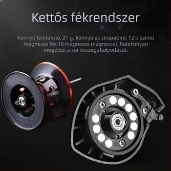 Kezdő horgászorsó, hosszú dobások, acélvonal ellenálló, raftos horgászat