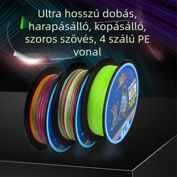 PE-anyagú fő zsinór, 8 szálas, tengeri és sziklához használt horgászathoz