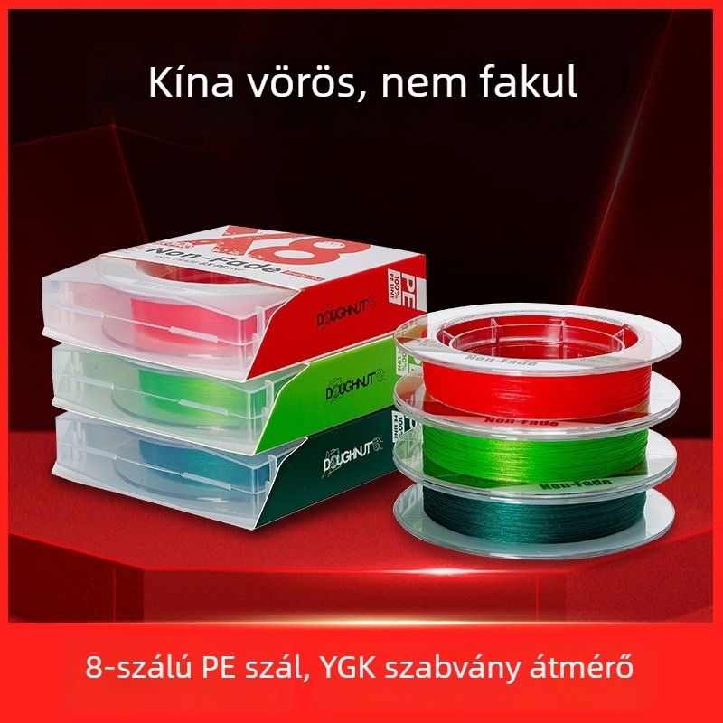TEBNA PE fő horgász zsinór, 8-szálas, nagy szakítószilárdság, hosszú dobásokhoz, kopásálló