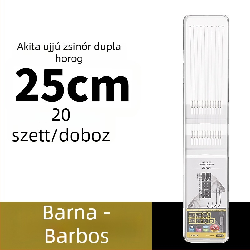 Akita sleeve line – kettős horog, előkötött vezető vad keszeghez fehér csíkokkal, 20 darab kész vezeték