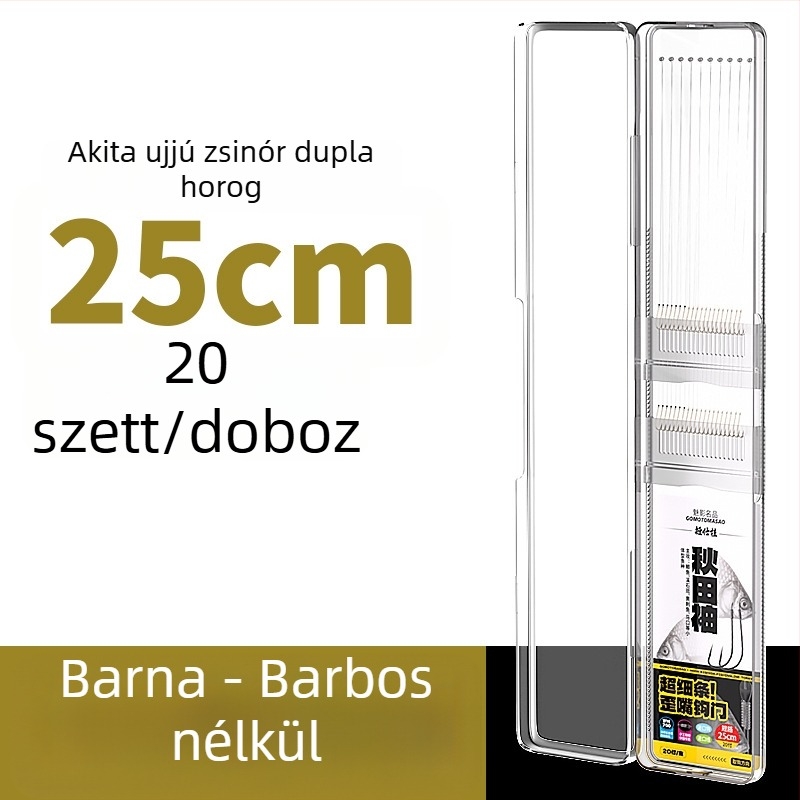 Akita sleeve line – kettős horog, előkötött vezető vad keszeghez fehér csíkokkal, 20 darab kész vezeték