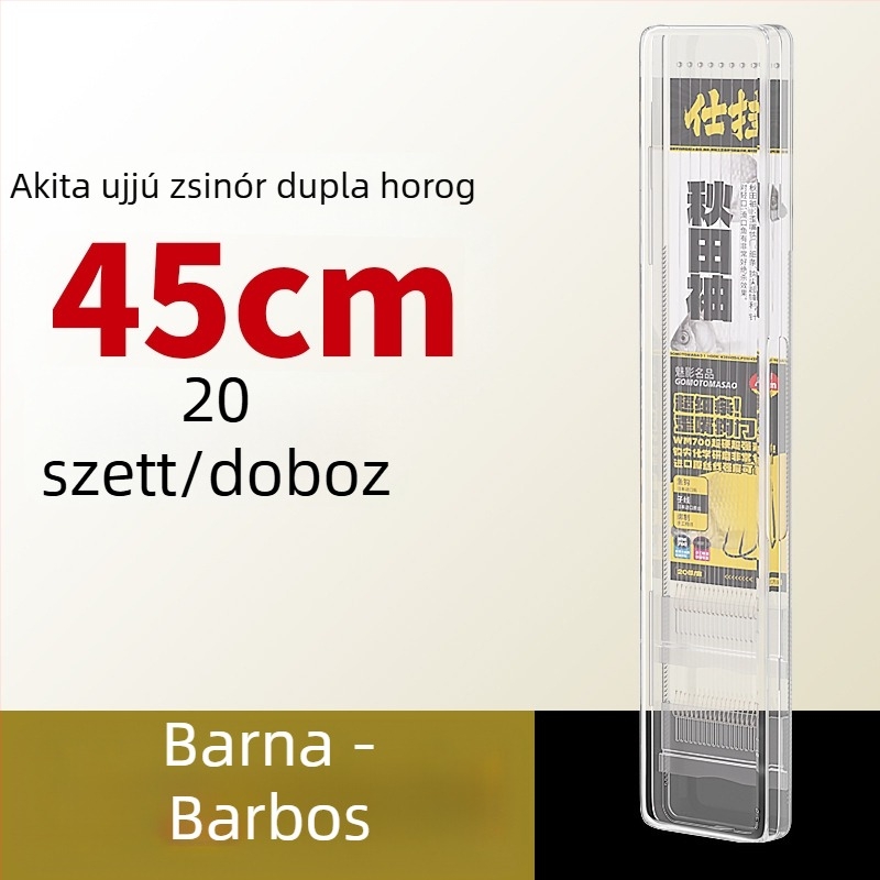 Akita sleeve line – kettős horog, előkötött vezető vad keszeghez fehér csíkokkal, 20 darab kész vezeték