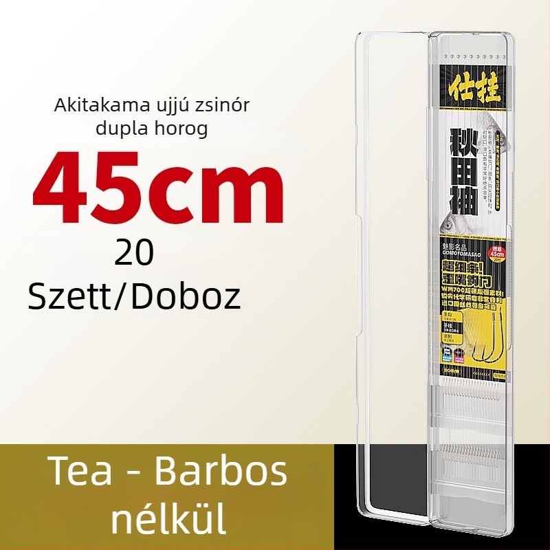 Akita sleeve line – kettős horog, előkötött vezető vad keszeghez fehér csíkokkal, 20 darab kész vezeték