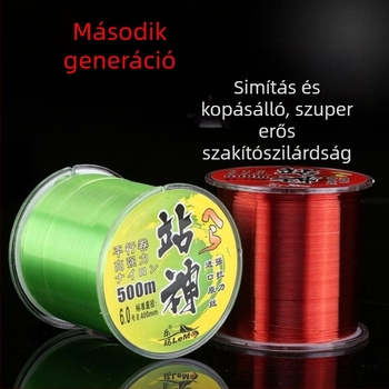 Nylon horgász zsinór, fő zsinór, 500 m hosszú, tengeri horgászathoz