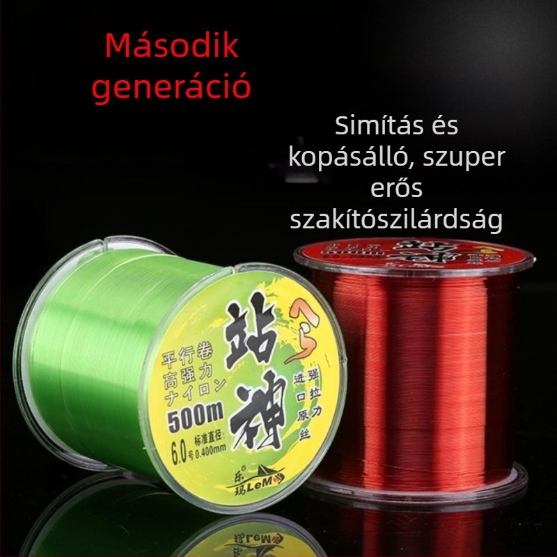 Nylon horgász zsinór, fő zsinór, 500 m hosszú, tengeri horgászathoz