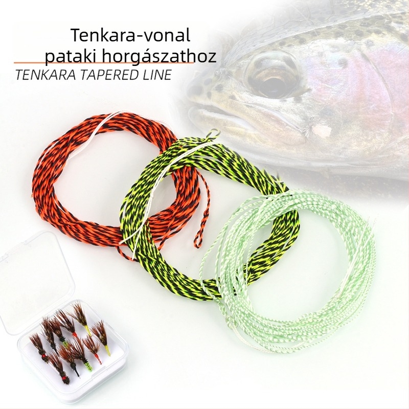 Tenkara főline, kúpos, kézzel kötött fonott vonal, 12ft–13ft