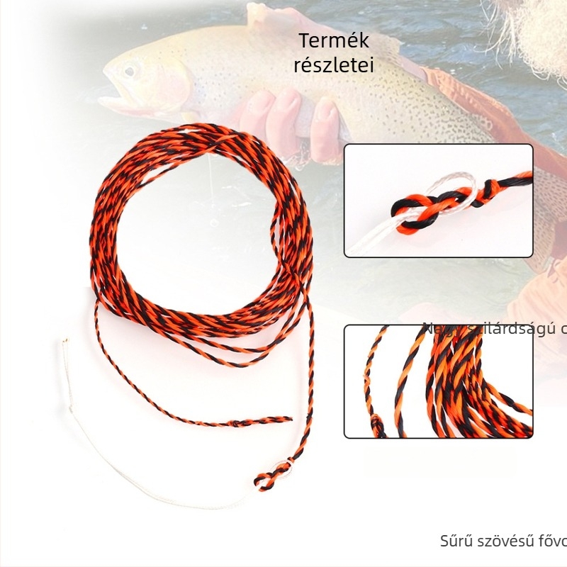 Tenkara főline, kúpos, kézzel kötött fonott vonal, 12ft–13ft