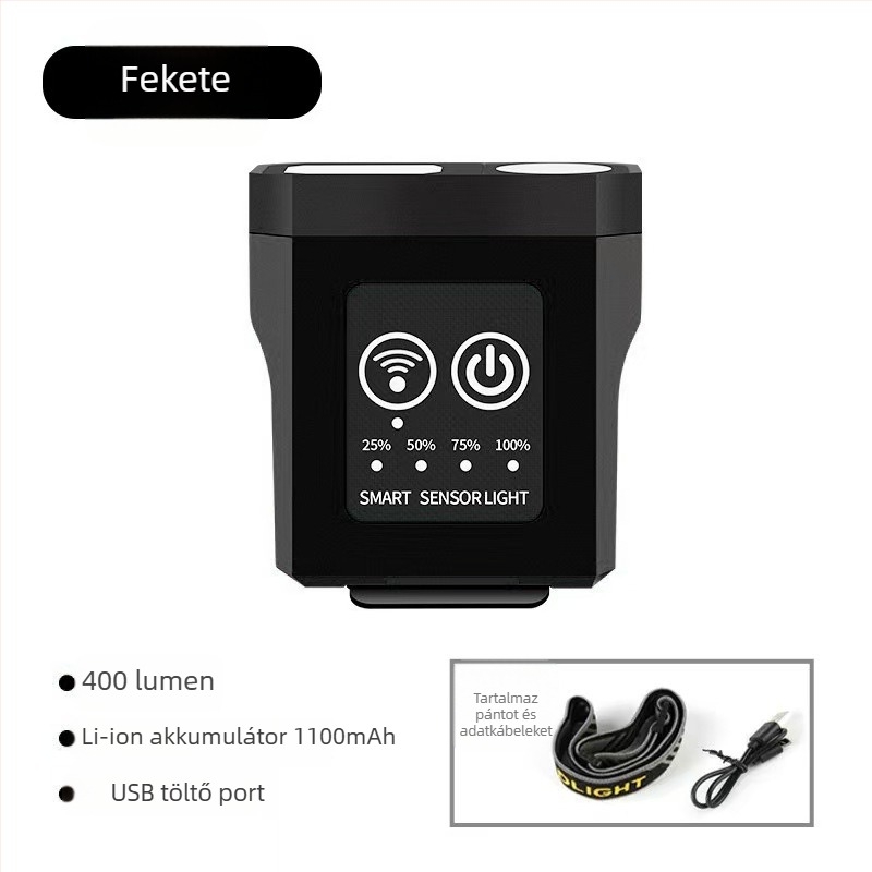 Újratölthető LED fejlámpa sapkára rögzíthető klipszel – éjszakai horgászathoz és futáshoz, 3W, 1200mAh, hatótávolság 100–200 m