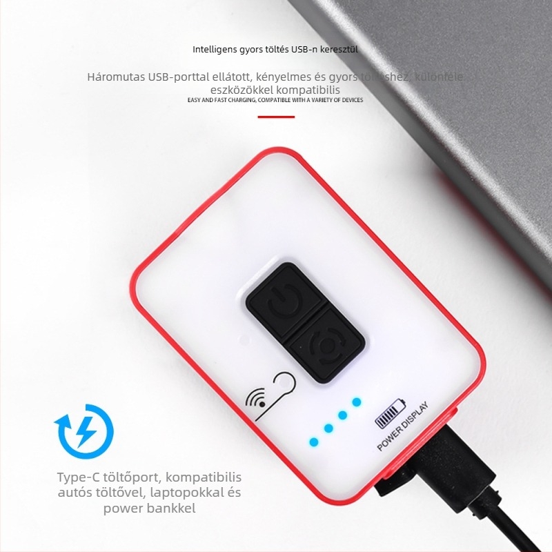 LED fejlámpa kempingezéshez sapkára rögzíthető klipszel, újratölthető, vízálló, 150 m fényhatótáv, 8–65 órás üzemidő