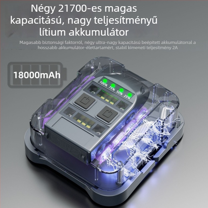 Fejlámpa LED, 20000 mAh akkumulátorral, LED fényforrás, hatótáv 100–200 m, teljesítmény 200
