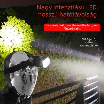 LED fejlámpa – újratölthető, 1W, 1200mAh, hatótáv 200–500 m