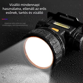 LED fejlámpa – újratölthető, 1W, 1200mAh, hatótáv 200–500 m