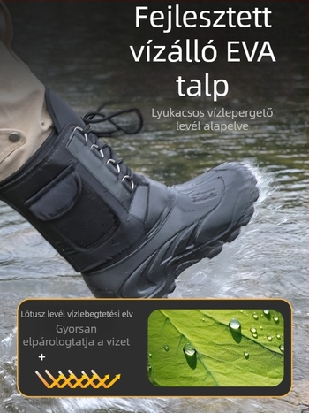 EVA horgászcipő, csúszásmentes és vízálló, jég- és havas körülményekhez (Anyag: EVA; Csúszásmentes; Vízálló; Jég- és havas körülményekhez)