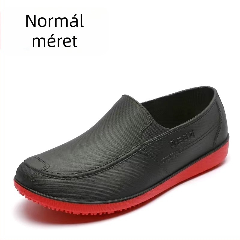 Férfi PVC esőcsizmák, alacsony szárú, EVA talpbetét, hálós bélés, kopásálló