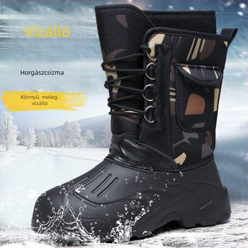 Férfiaknak vízálló esőcsizmák, magas szárú, PU felsőrész, EVA talp, melegen tartanak