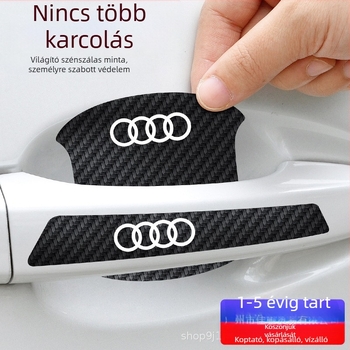 Ajtócsésze fogantyú matricája szénszálas bőrből, autólogó stílussal, ragasztó telepítés, Keith